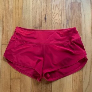 Lululemon Speed up Low Rise shorts-red